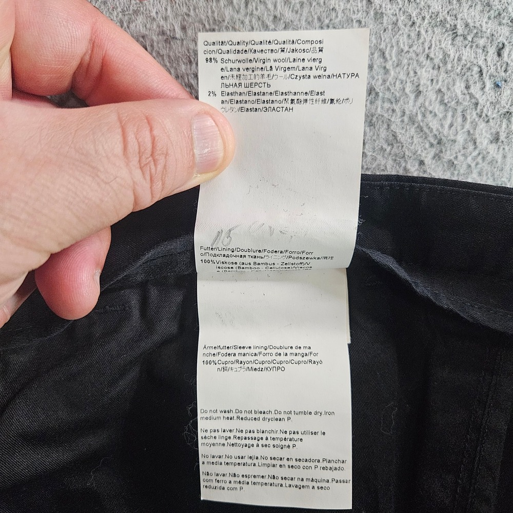 Hugo Boss Amaro Helse Mens Black Virgin Wool Blend Pleated Dress Pants 34x29 - Picture 3 of 11